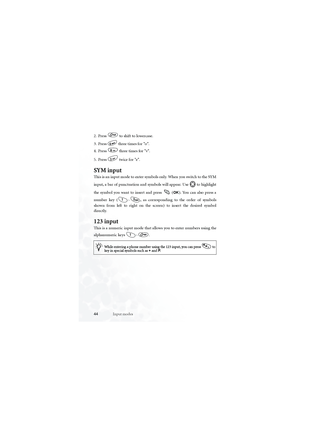 BenQ M555C user manual SYM input, Input 