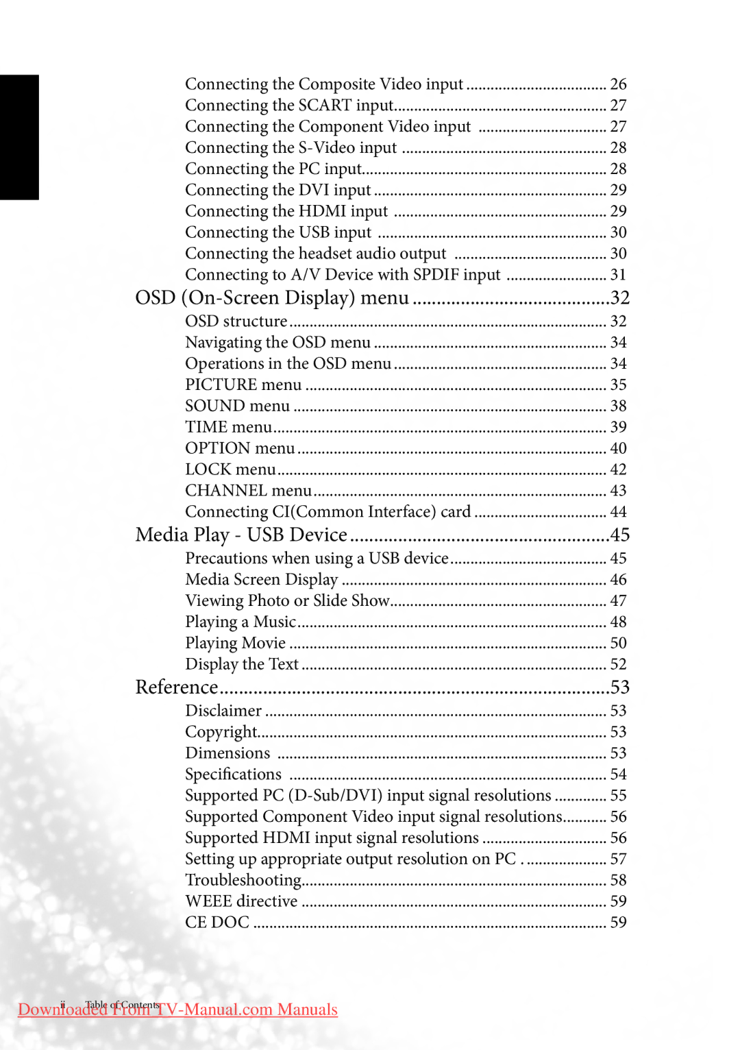 BenQ MK2443 manual OSD On-Screen Display menu 