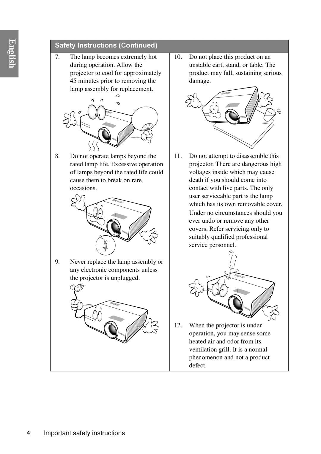 BenQ MP670 user manual English 