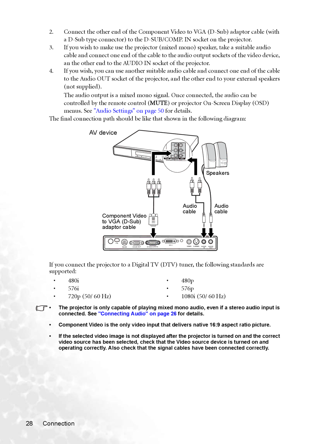 BenQ MP770 user manual 1080i 50/ 60 Hz 