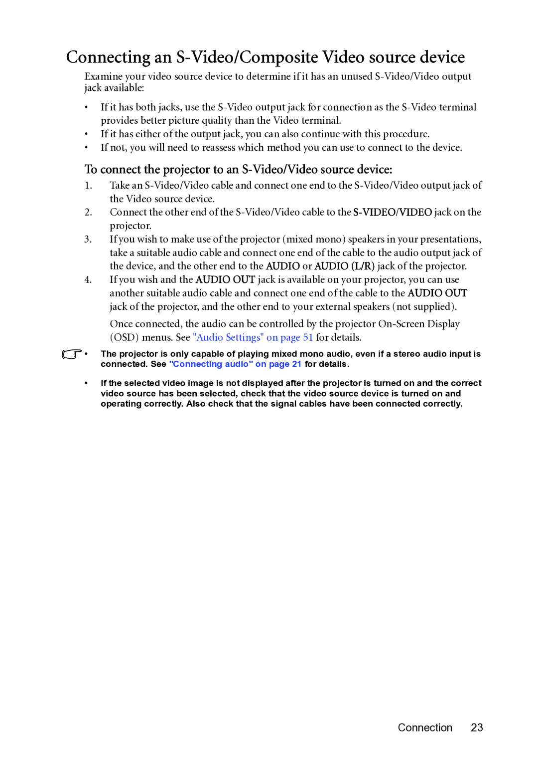 BenQ MP782 ST user manual Connecting an S-Video/Composite Video source device 