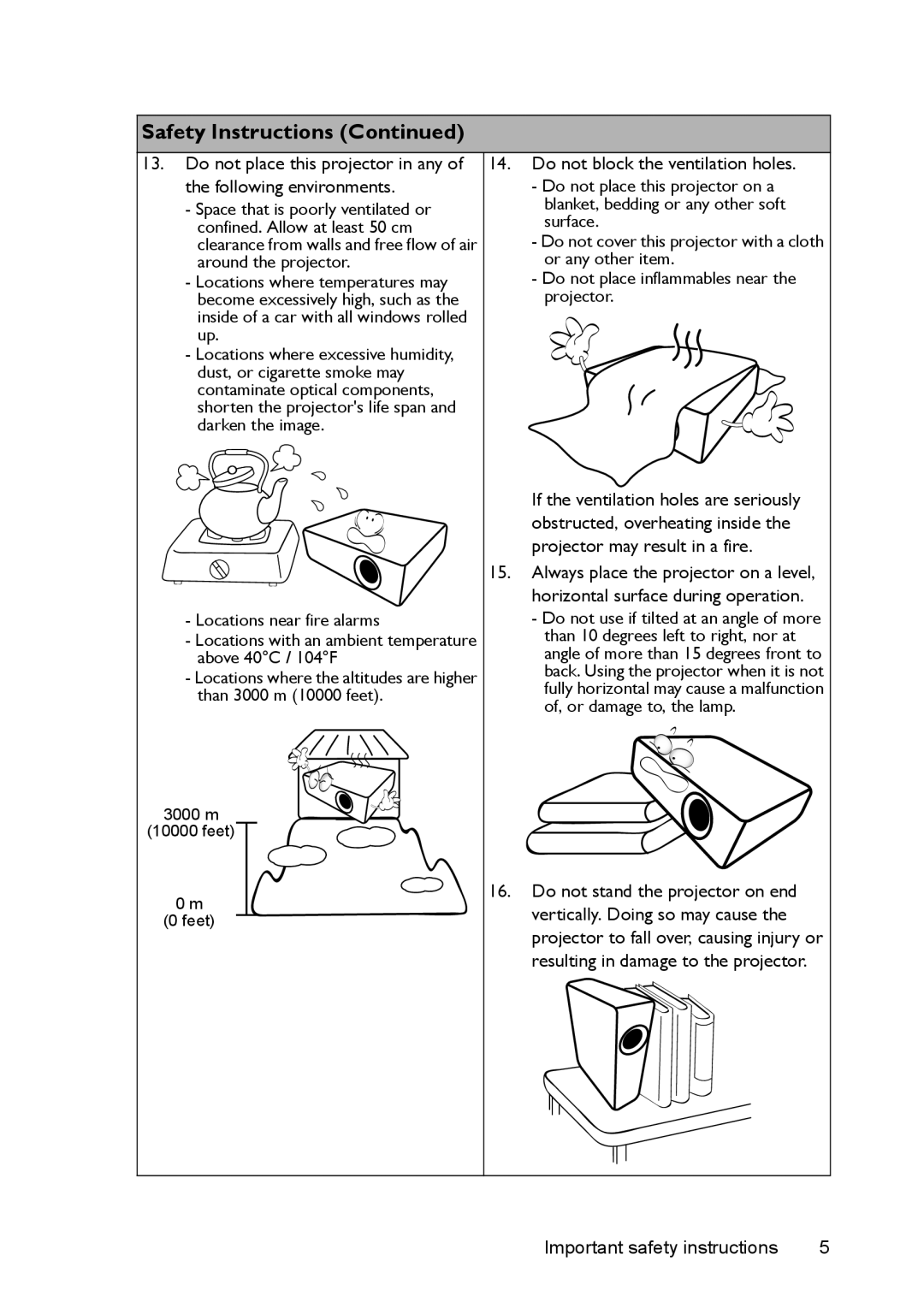 BenQ MS524/MS514H/MX525/MW526/TW526 user manual m Feet 