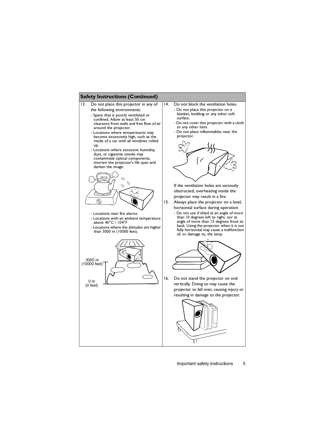 BenQ MW82IST user manual m Feet 