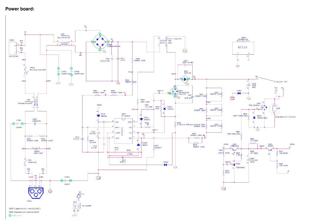 BenQ MX600 service manual Power board 