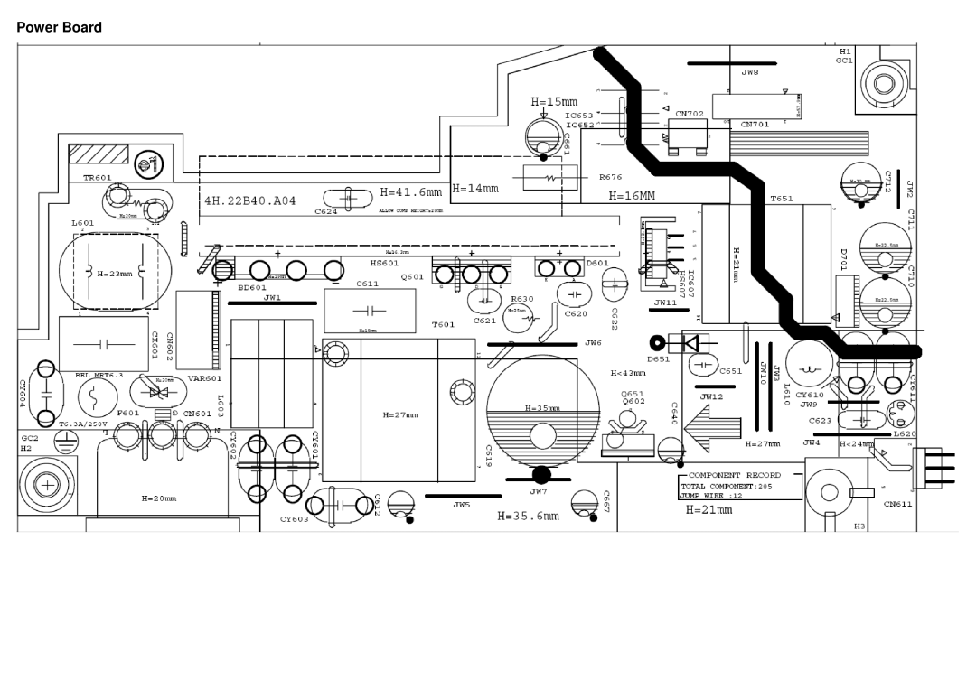 BenQ MX600 service manual Power Board 