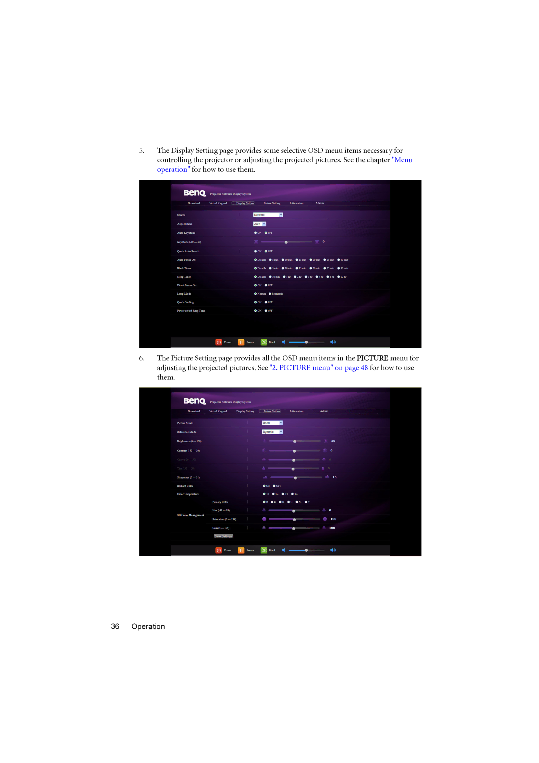 BenQ MX615, MS614 user manual 