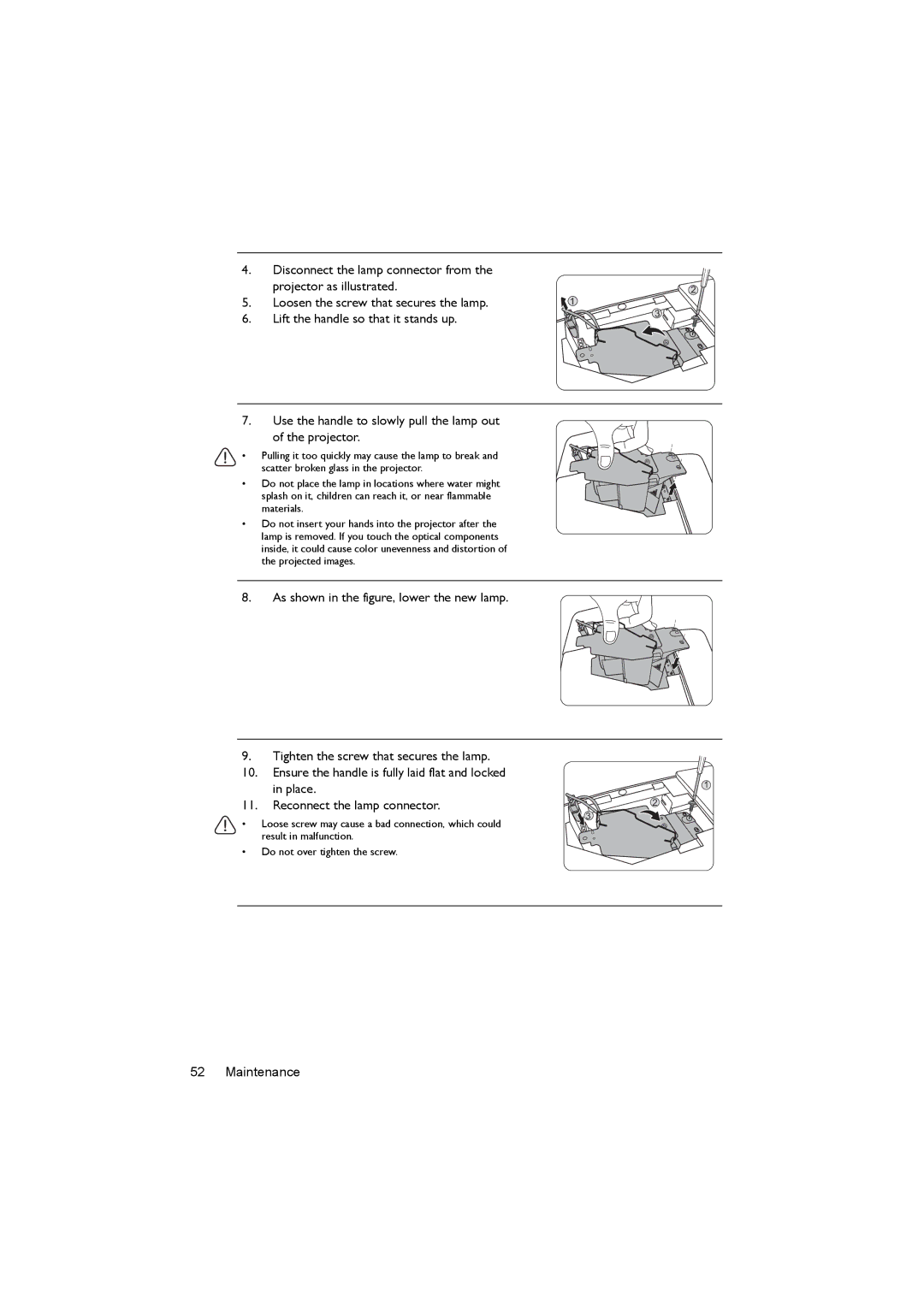 BenQ MX620ST user manual Maintenance 