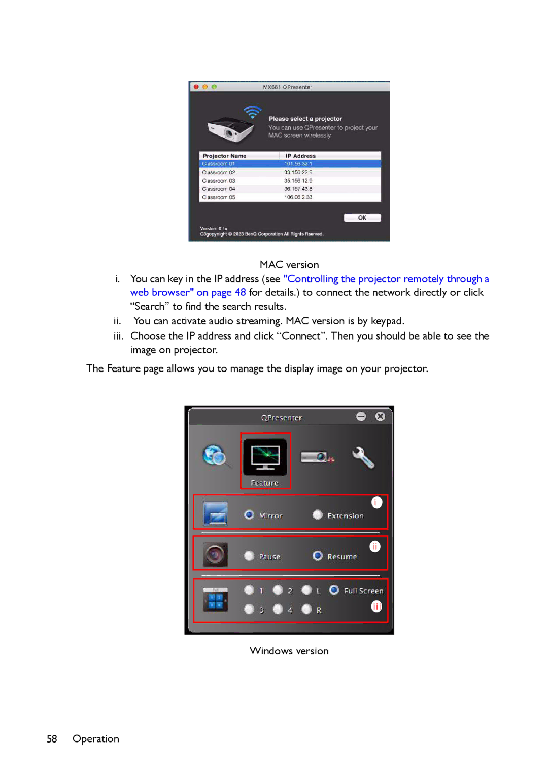 BenQ MX661 user manual MAC version 