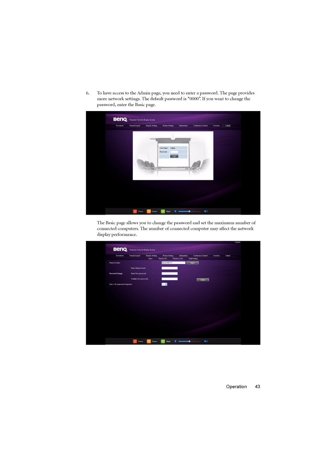 BenQ MX710, MX711 user manual 