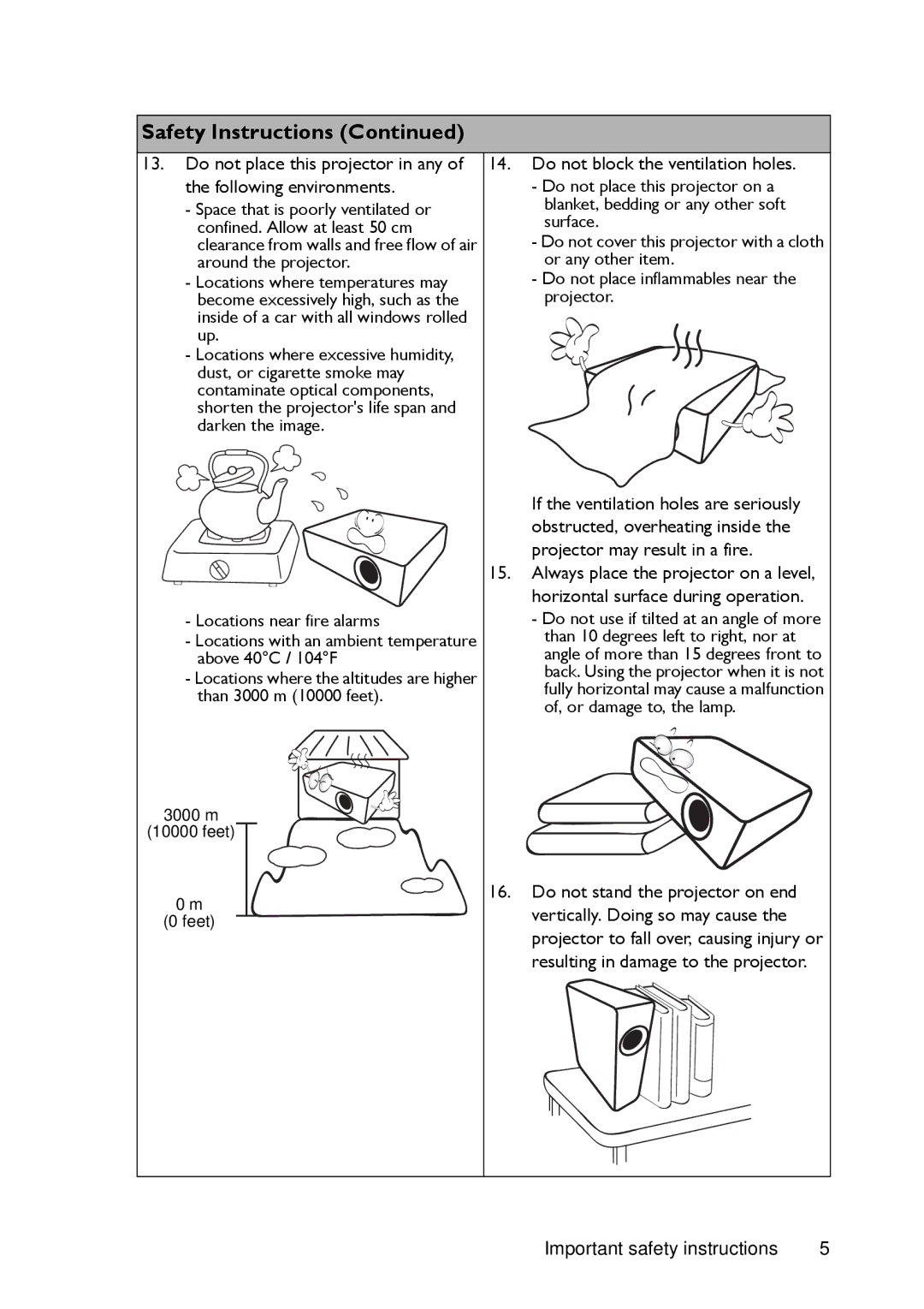 BenQ MX720 user manual m Feet 