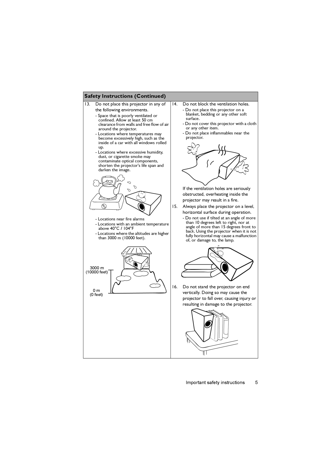 BenQ MX722 user manual m Feet 