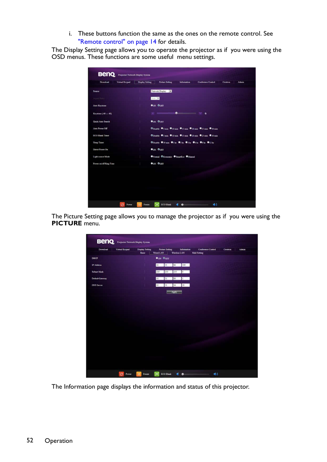 BenQ MW767, MX766, MX822ST user manual 