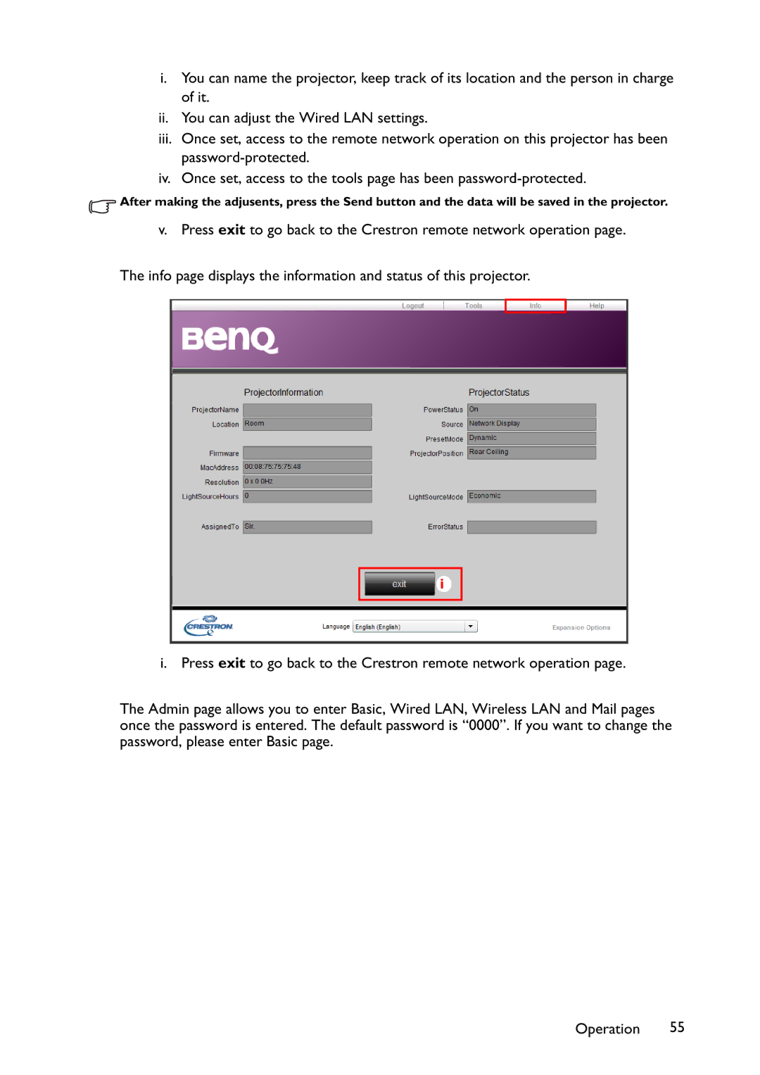 BenQ MW767, MX766, MX822ST user manual 