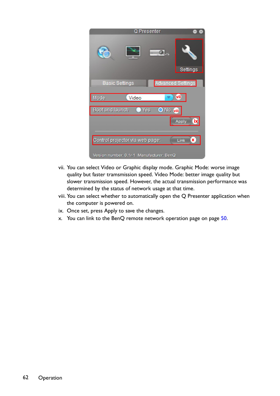 BenQ MX822ST, MX766, MW767 user manual Vii 