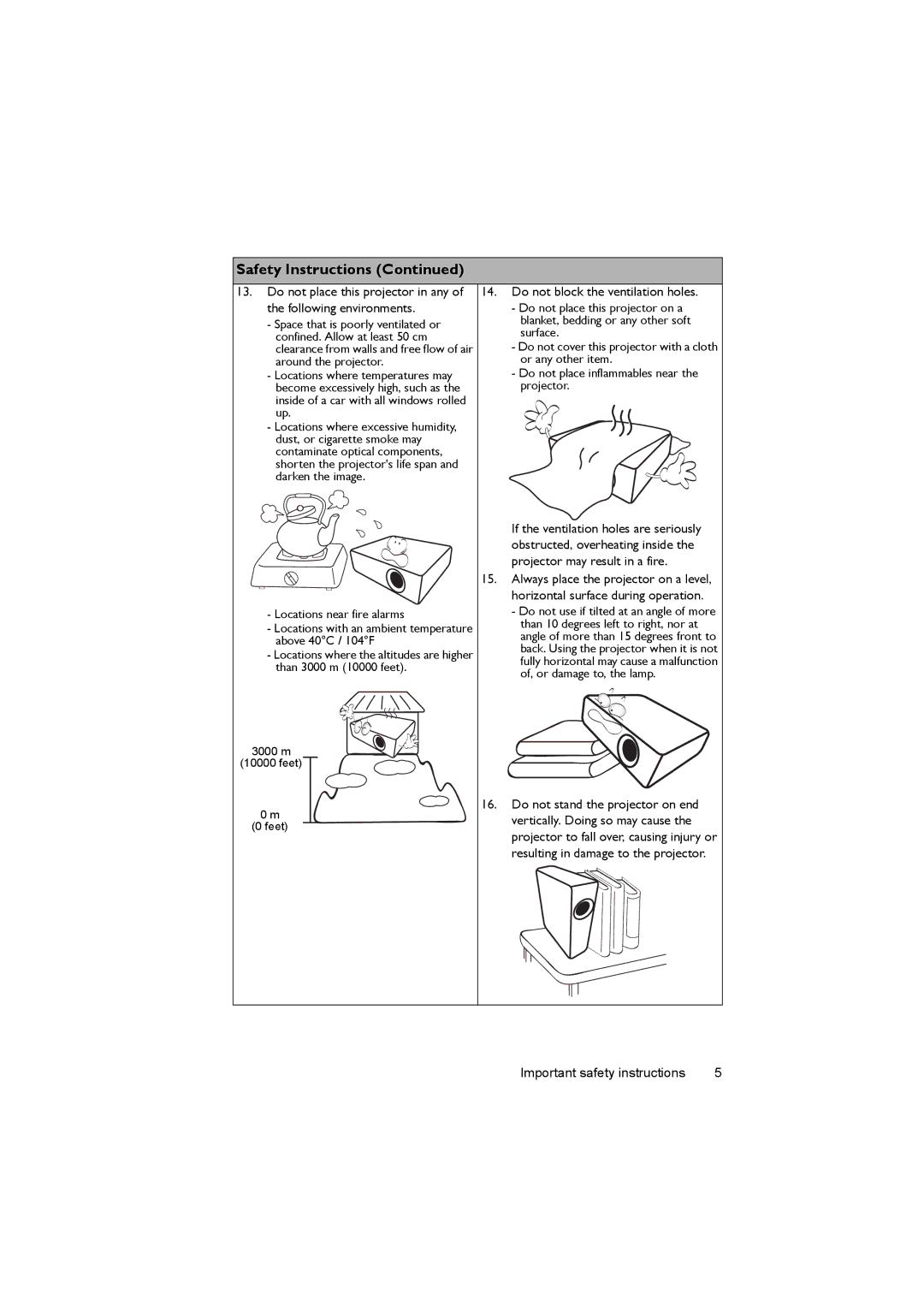 BenQ MX818ST, MX820ST, MX819ST user manual m Feet 