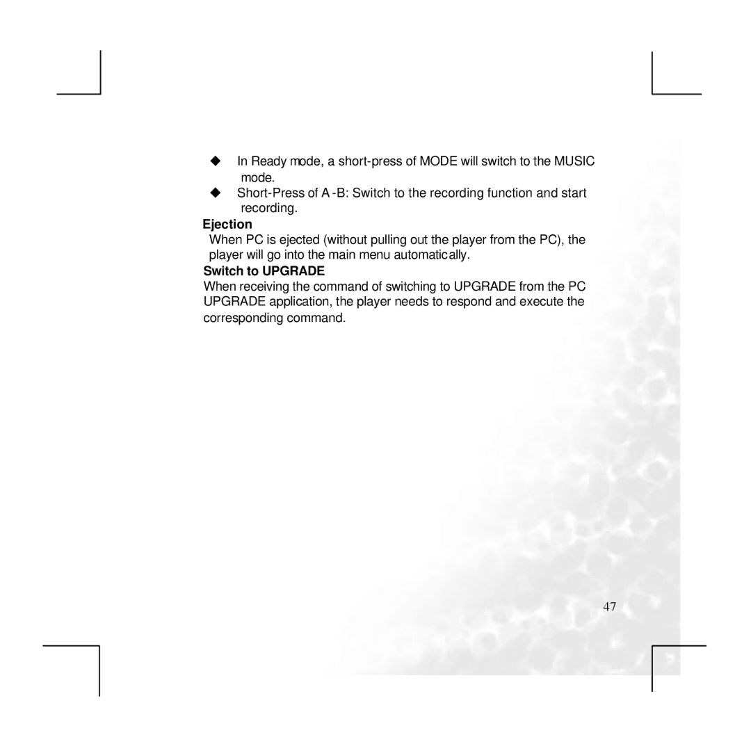 BenQ P330 user manual Ejection, Switch to Upgrade 