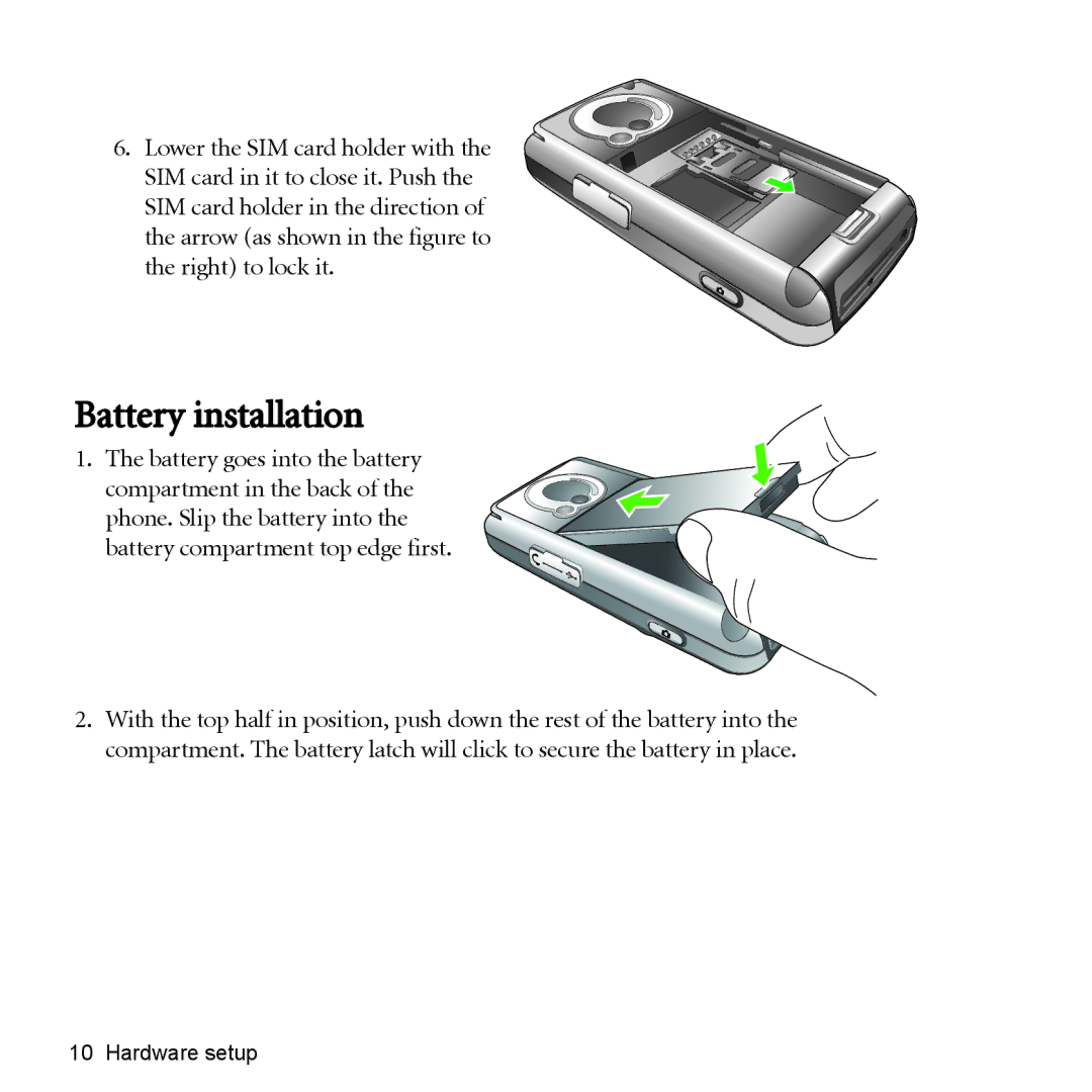 BenQ P51 manual Battery installation 