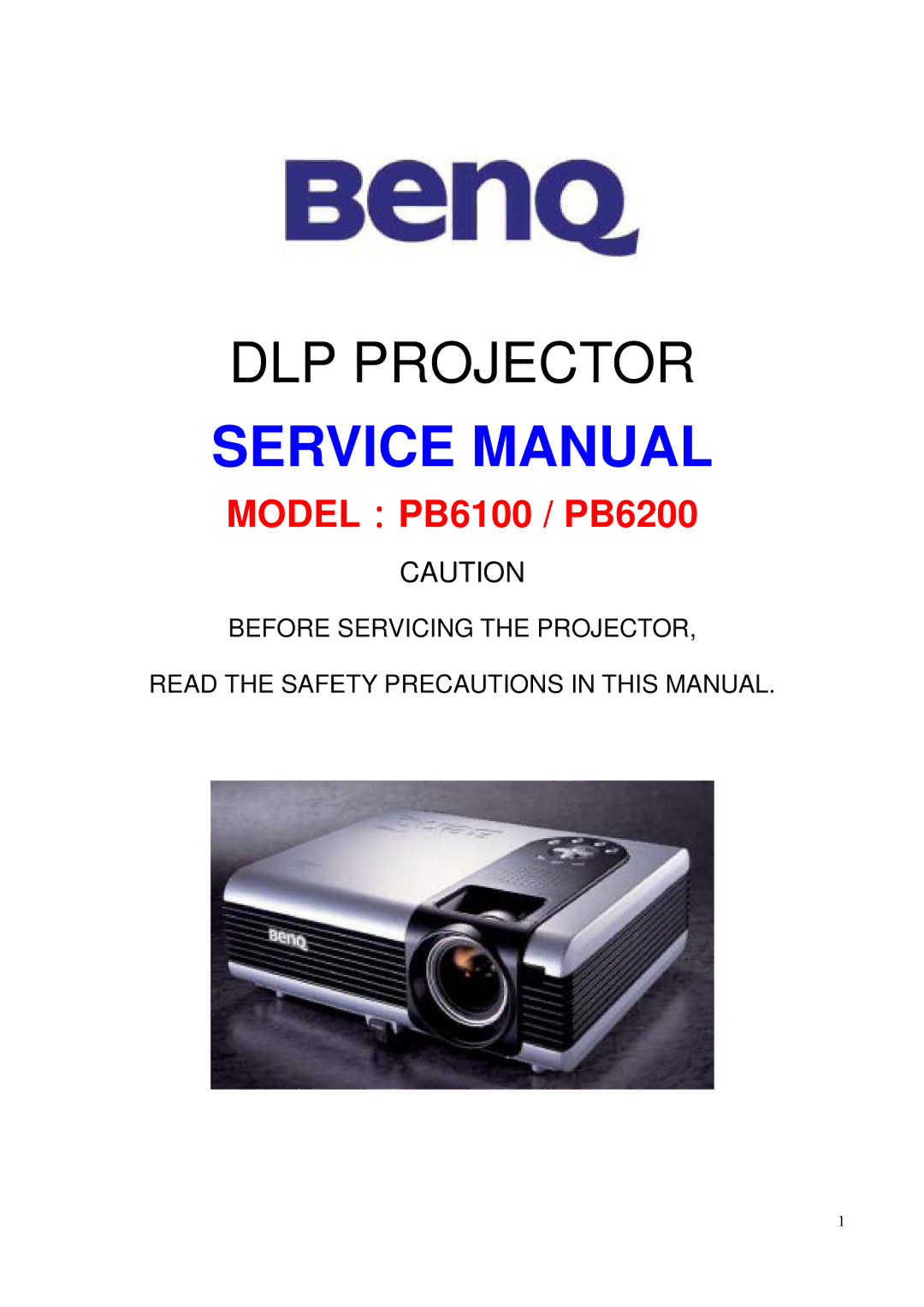 BenQ PB6200, PB6100 manual DLP Projector 