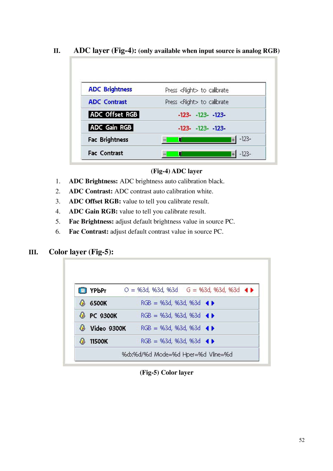 BenQ PB6100, PB6200 manual III. Color layer Fig-5, Fig-5 Color layer 