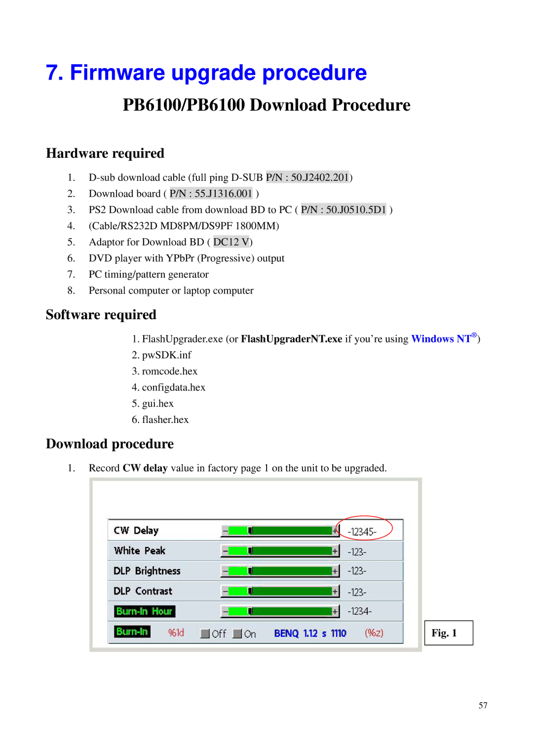 BenQ PB6200, PB6100 manual Firmware upgrade procedure 