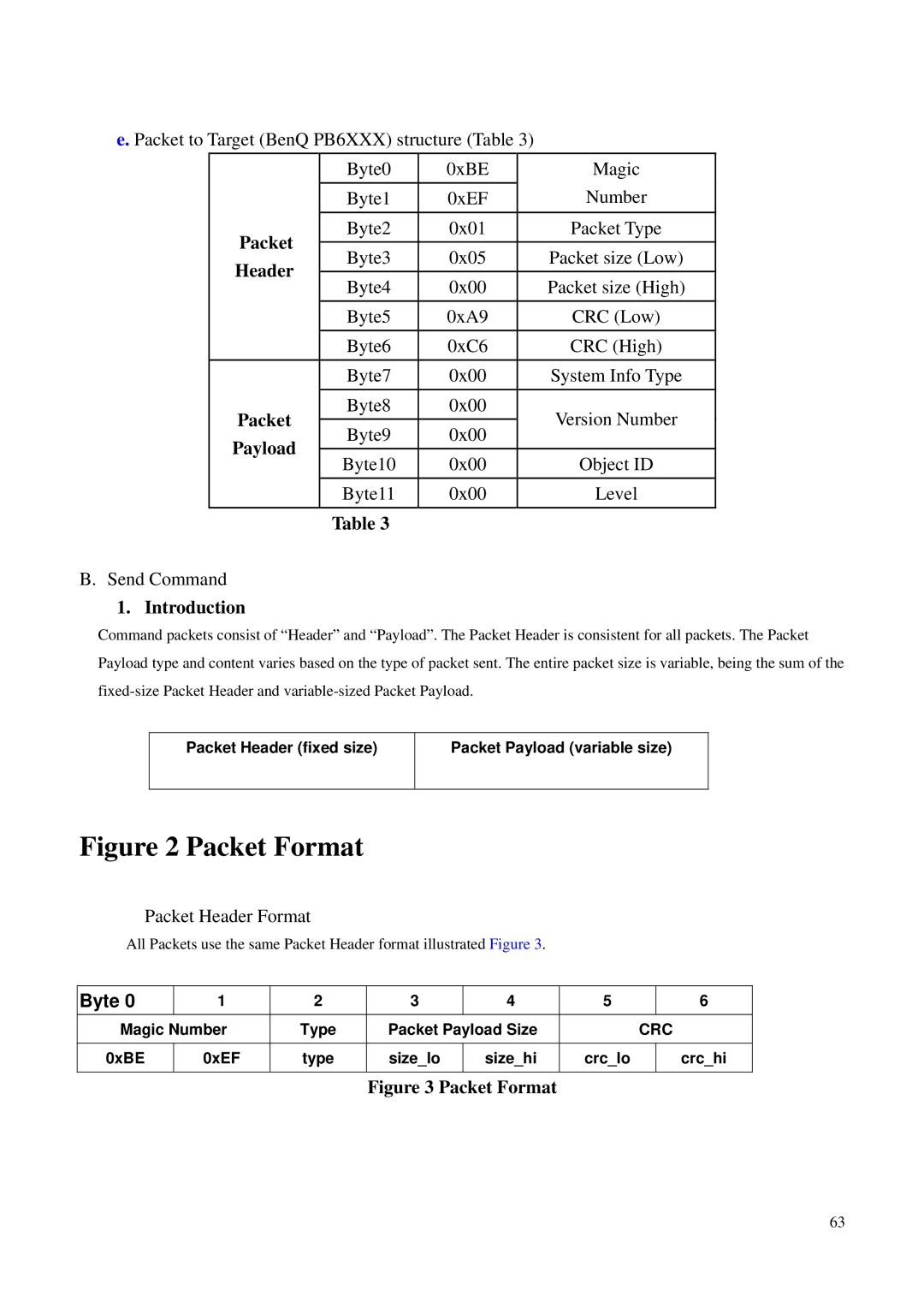 BenQ PB6200, PB6100 manual Introduction, Packet Format 