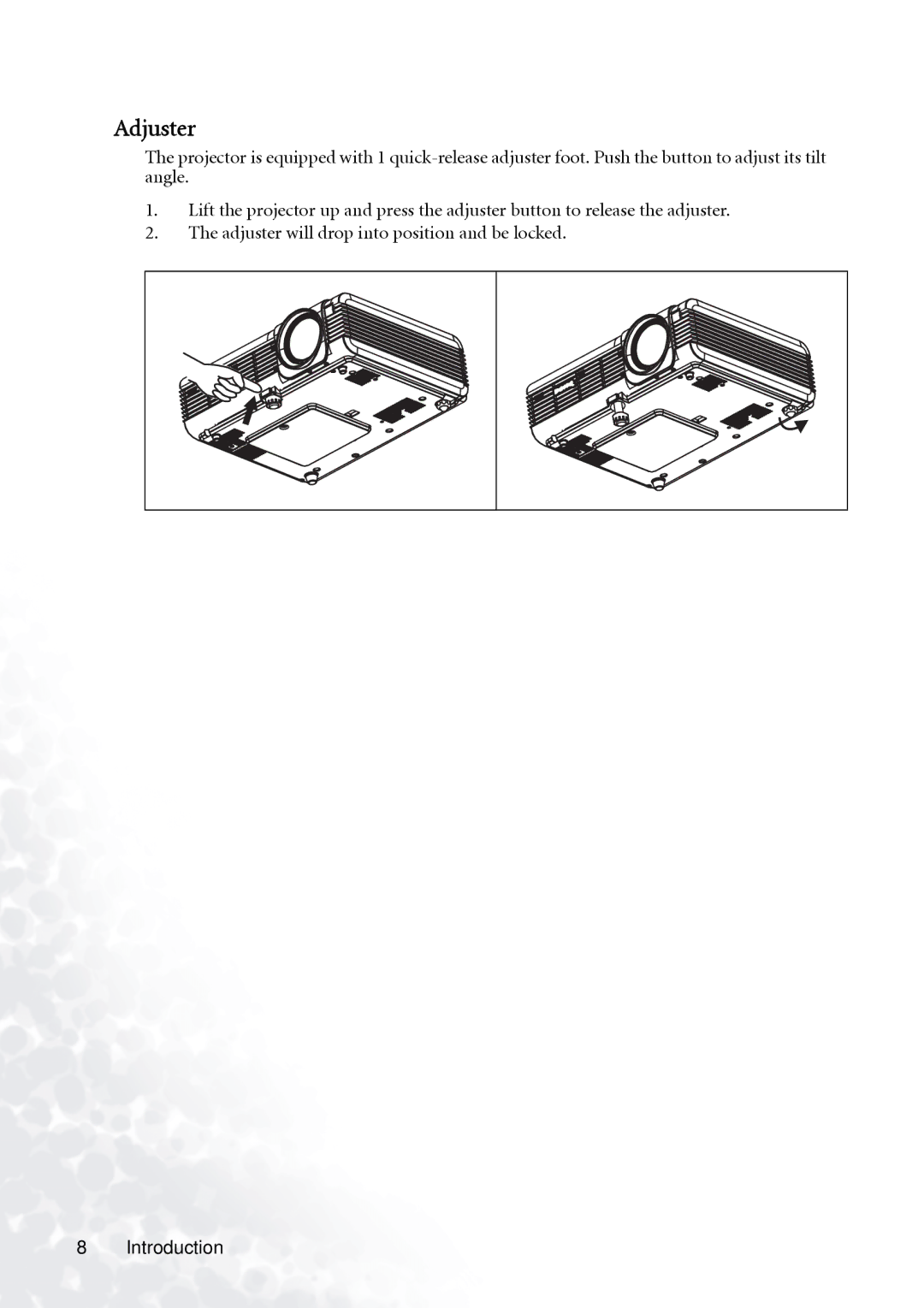 BenQ PB7230 manual Adjuster 