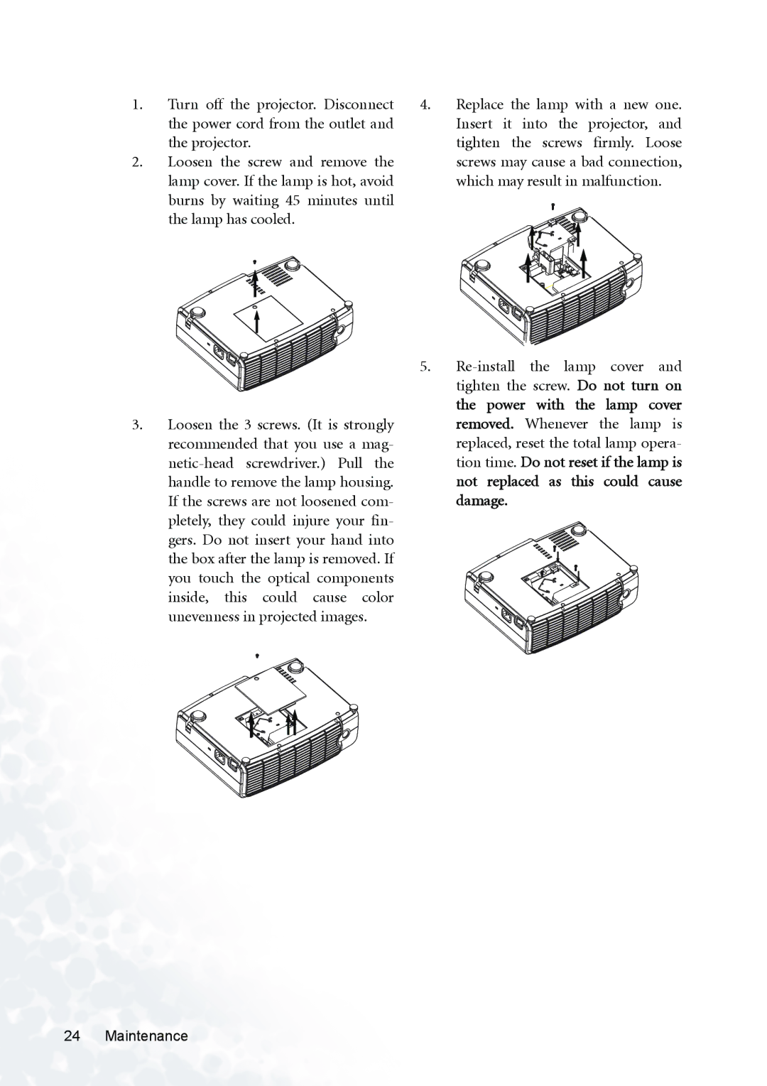 BenQ PB8120, PB8230, PB8220 user manual 