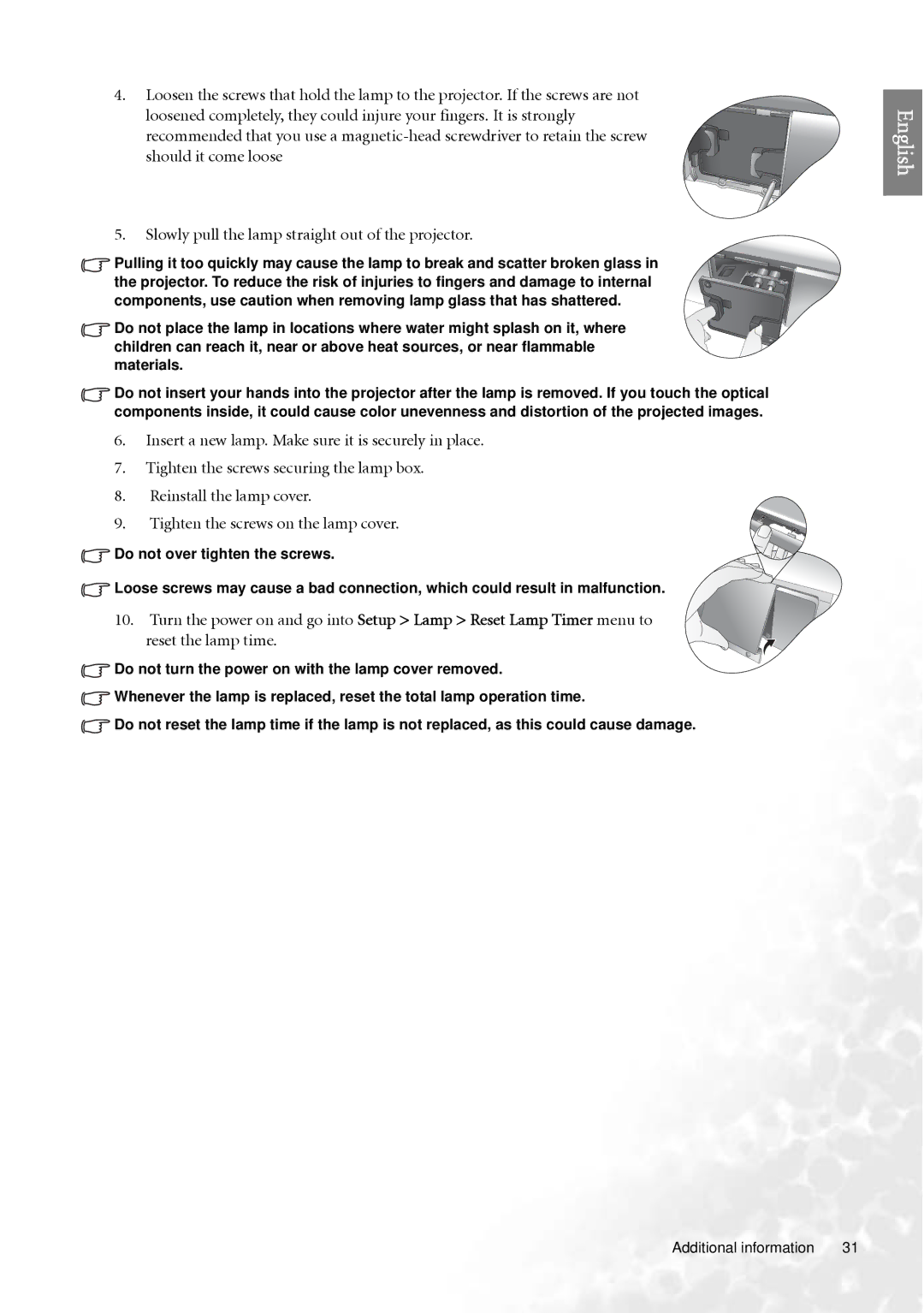 BenQ PE7700 user manual English 