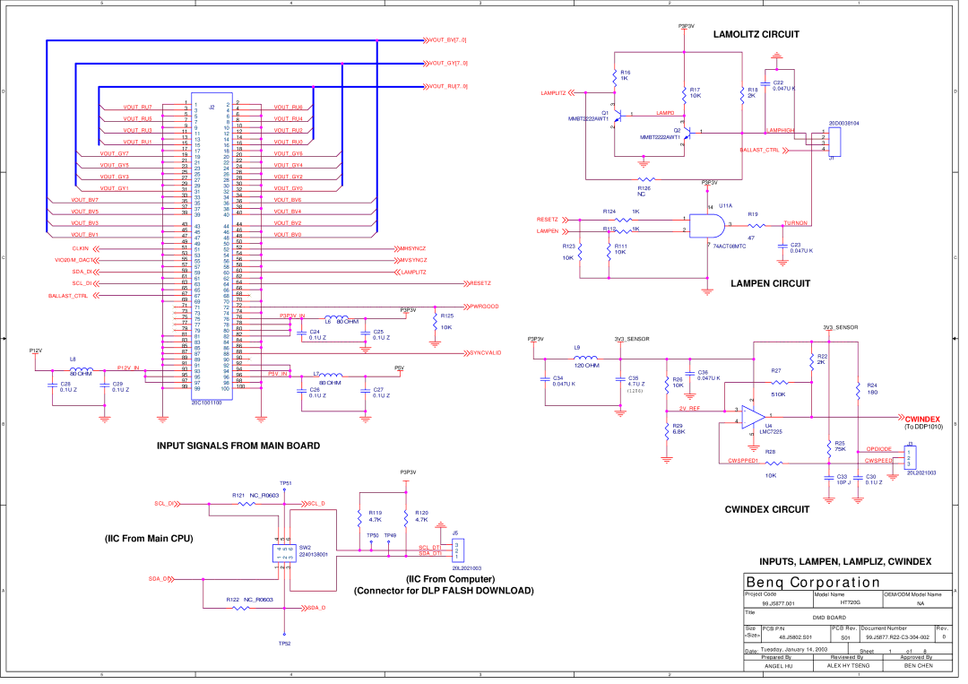 BenQ PE8700 service manual Cwindex Circuit 