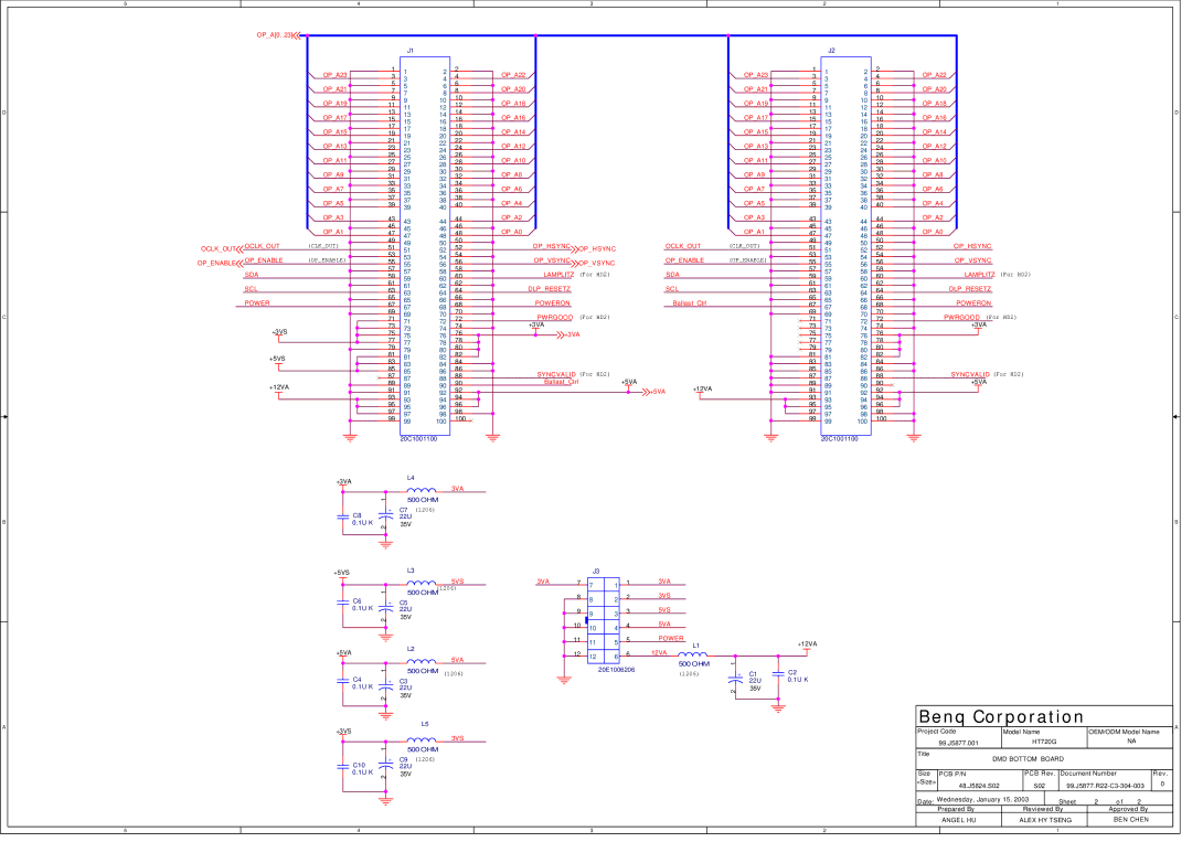 BenQ PE8700 service manual 500 OHM 