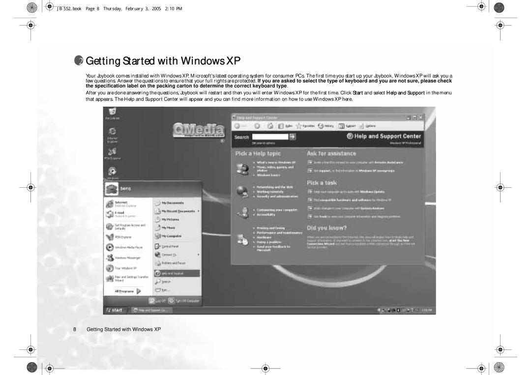 BenQ S52 user manual Getting Started with Windows XP 