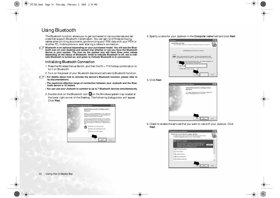 BenQ S52 user manual Using Bluetooth, Initializing Bluetooth Connection 