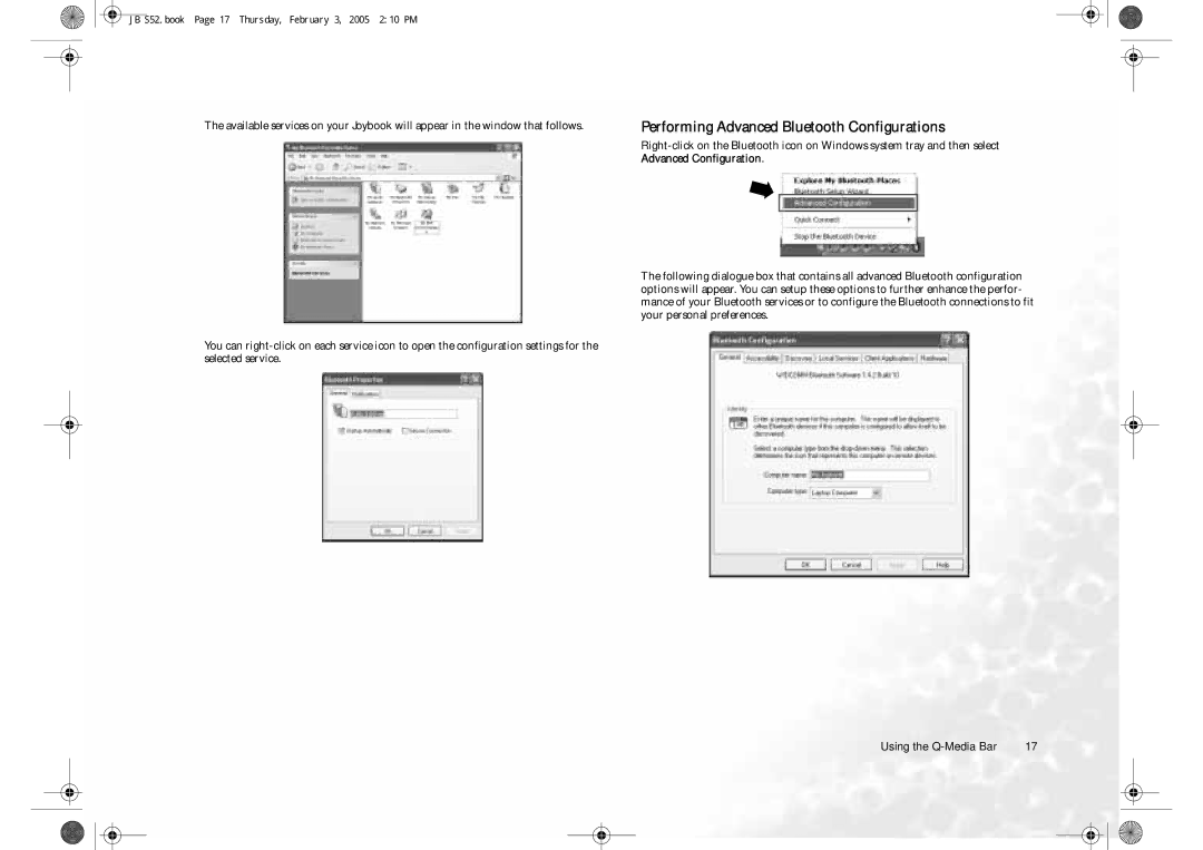 BenQ S52 user manual Performing Advanced Bluetooth Configurations 