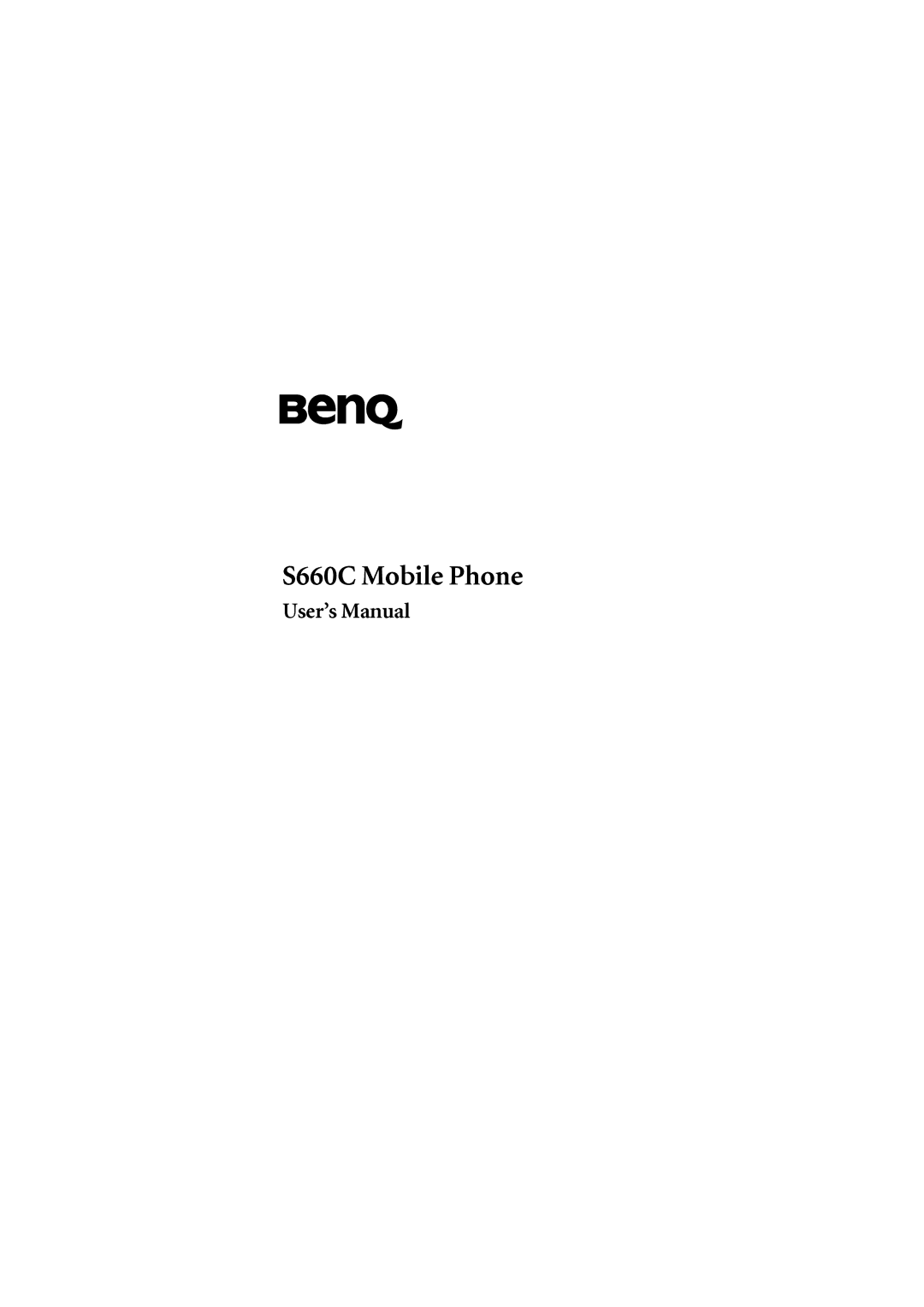 BenQ user manual S660C Mobile Phone 