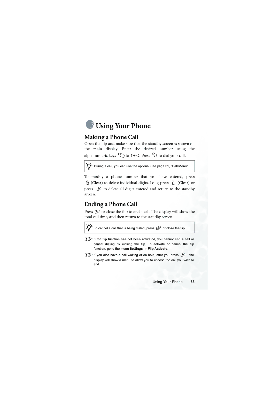 BenQ S660C user manual Making a Phone Call, Ending a Phone Call 