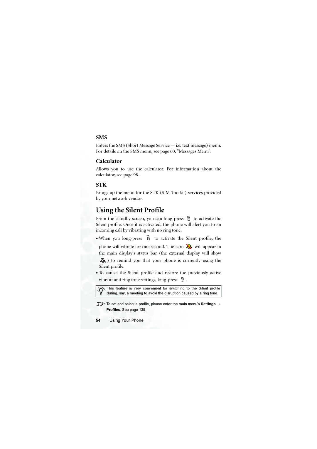 BenQ S660C user manual Using the Silent Profile, Calculator 