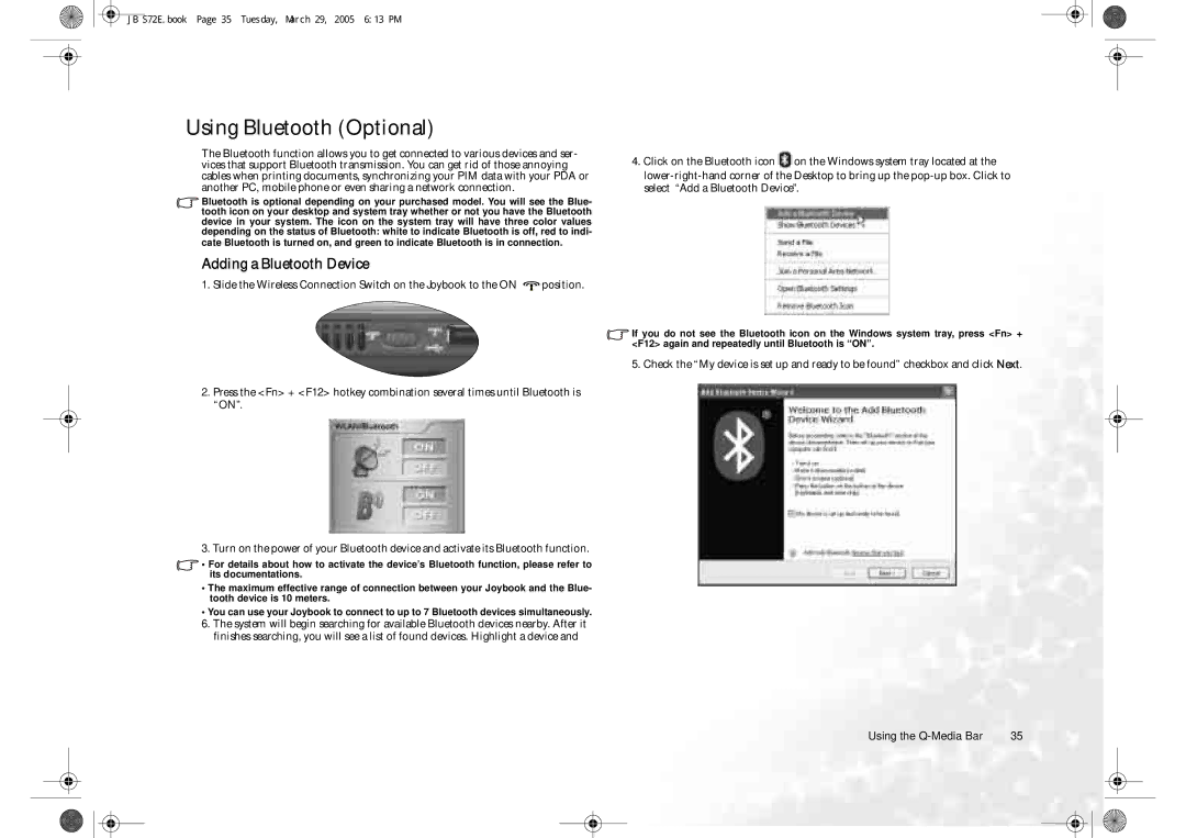 BenQ S72 user manual Using Bluetooth Optional, Adding a Bluetooth Device 