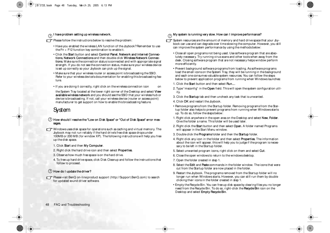 BenQ S72 user manual System, Have problem setting up wireless network, Click Start and then My Computer 