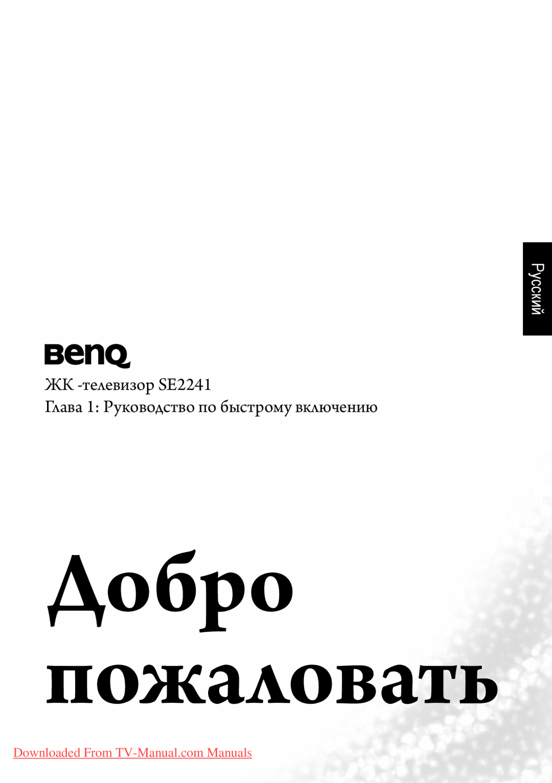 BenQ SE2241 manual Добро Пожаловать 