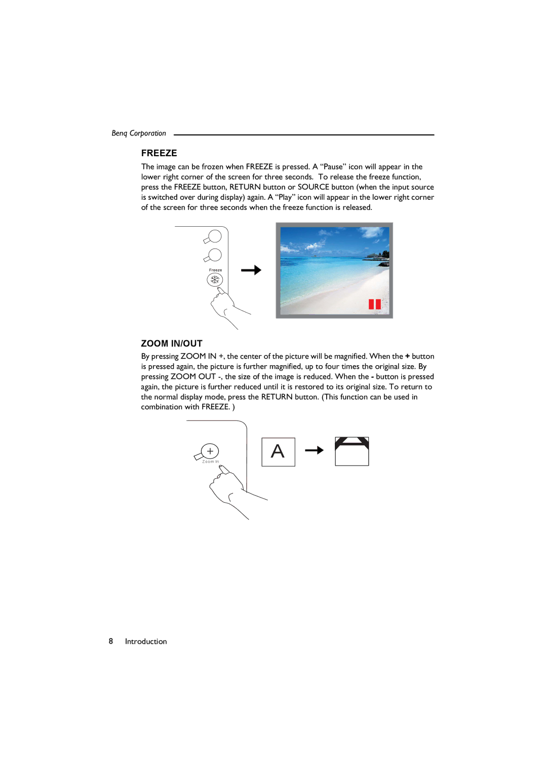 BenQ SL 705X/S user manual Freeze 