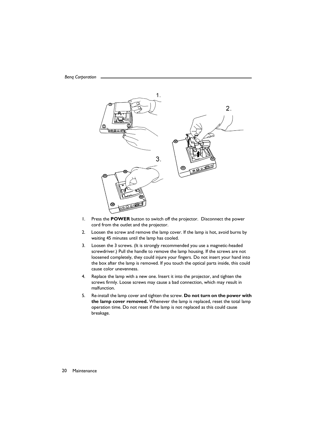 BenQ SL 705X/S user manual Benq Corporation 