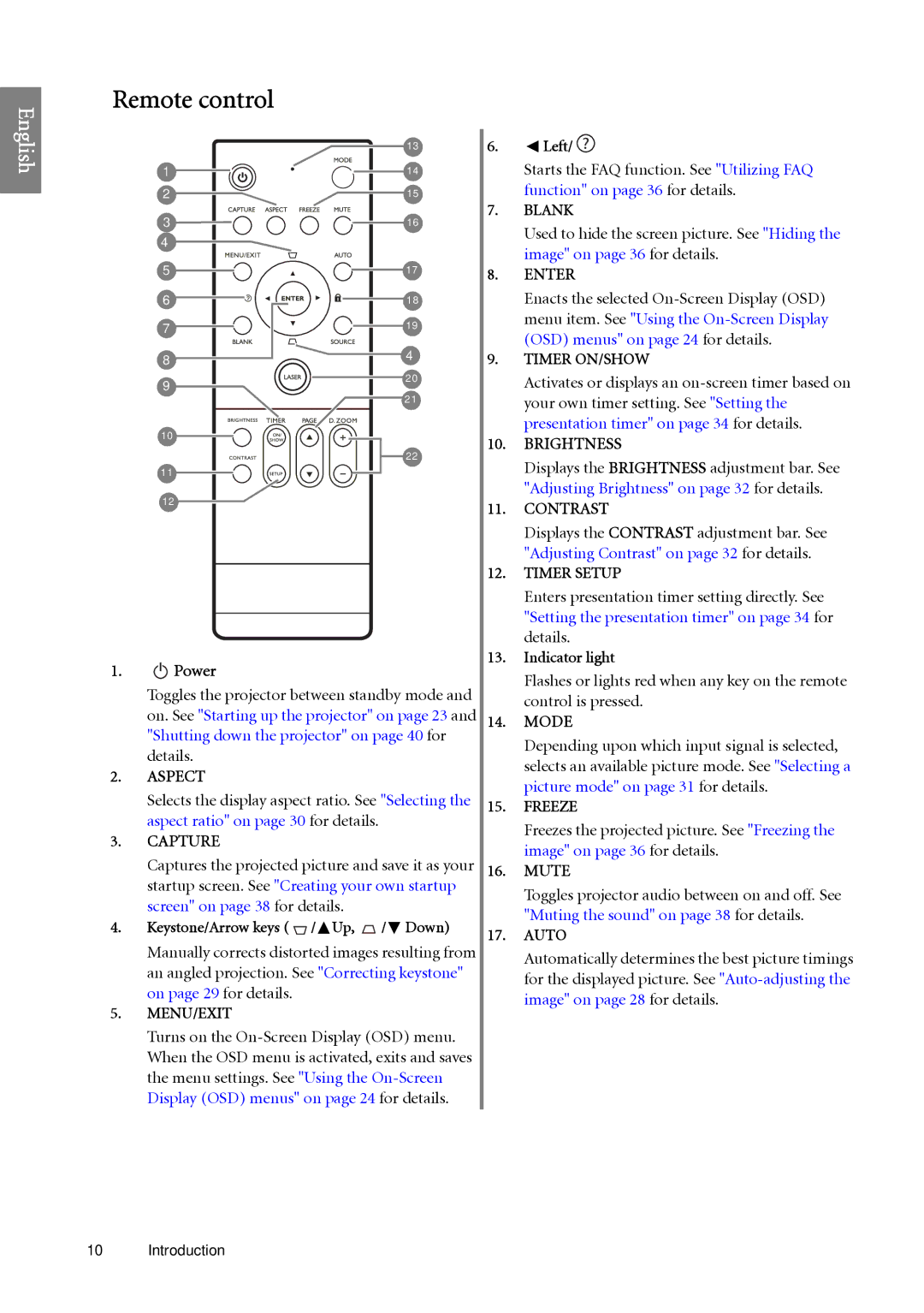 BenQ SP920 user manual Mode, Mute 