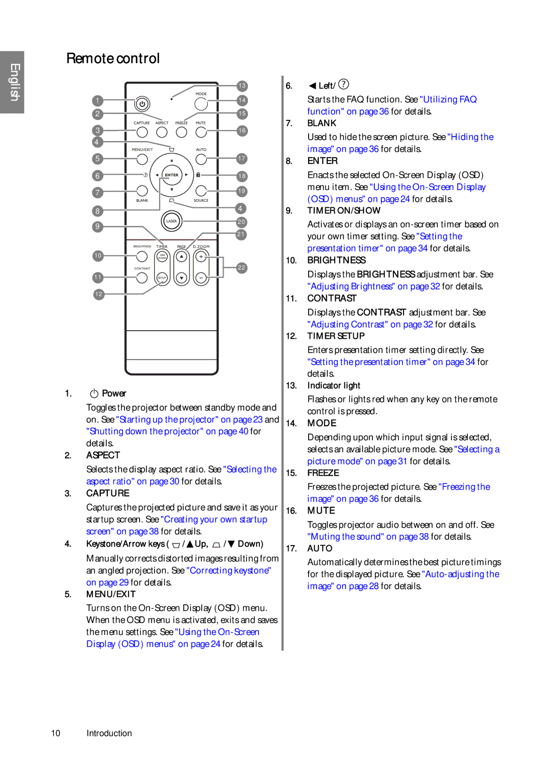 BenQ SP920P user manual Mode, Mute 