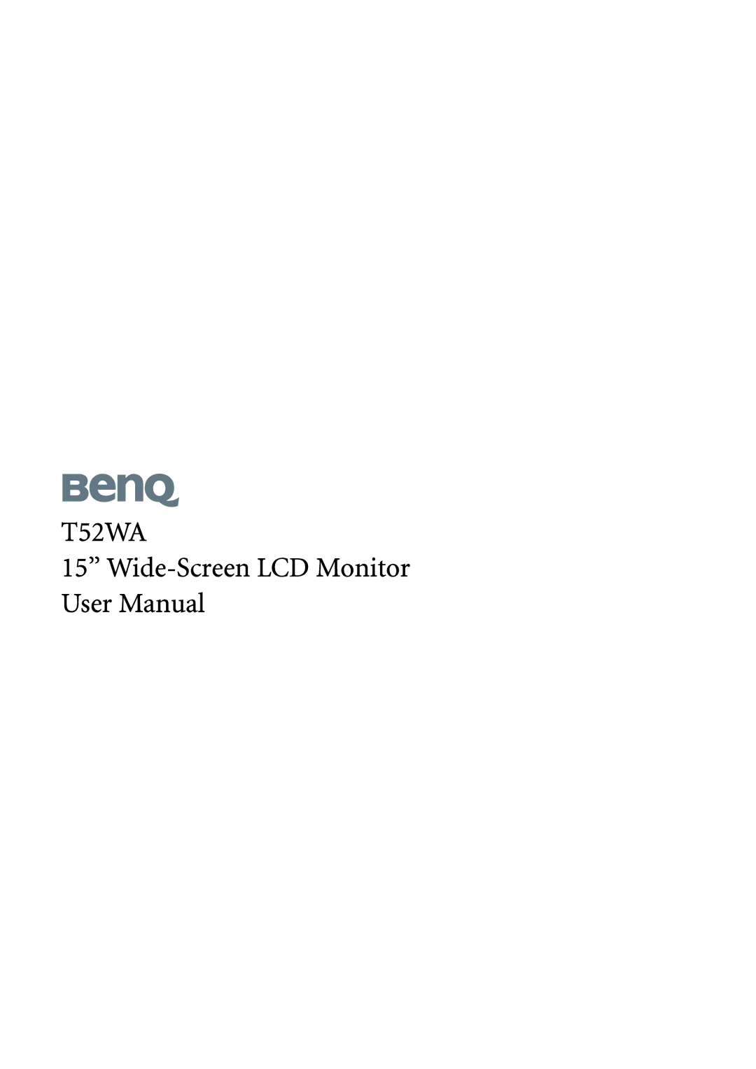 BenQ T52WA user manual 