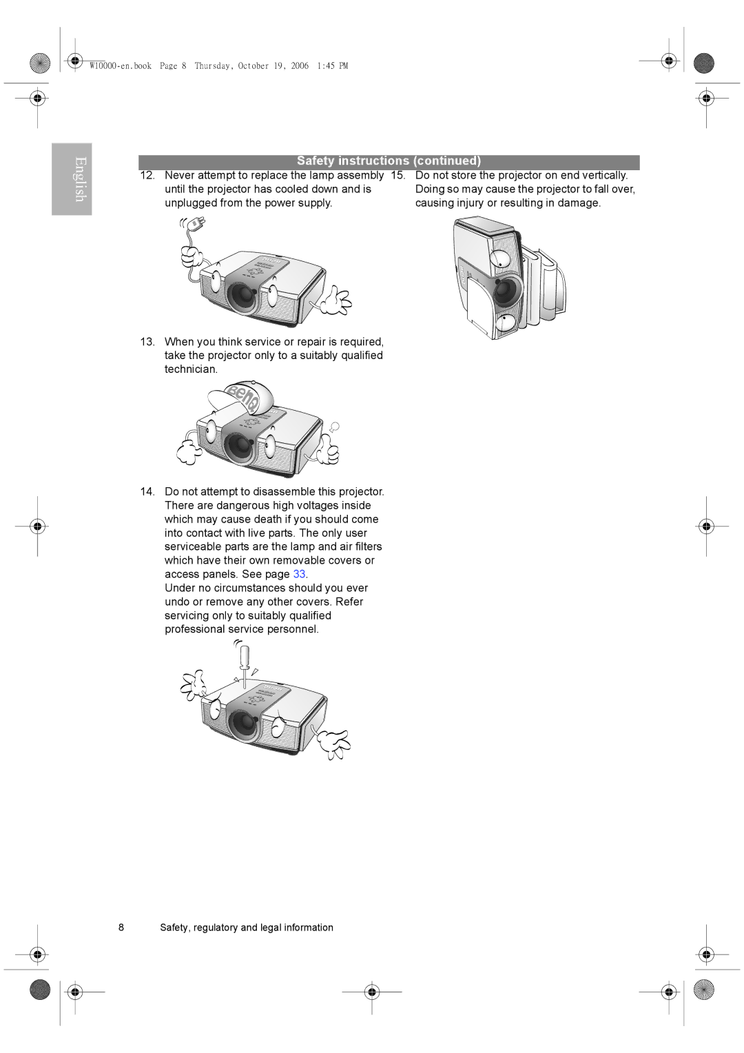 BenQ W10000/W9000 user manual W10000-en.book Page 8 Thursday, October 19, 2006 145 PM 