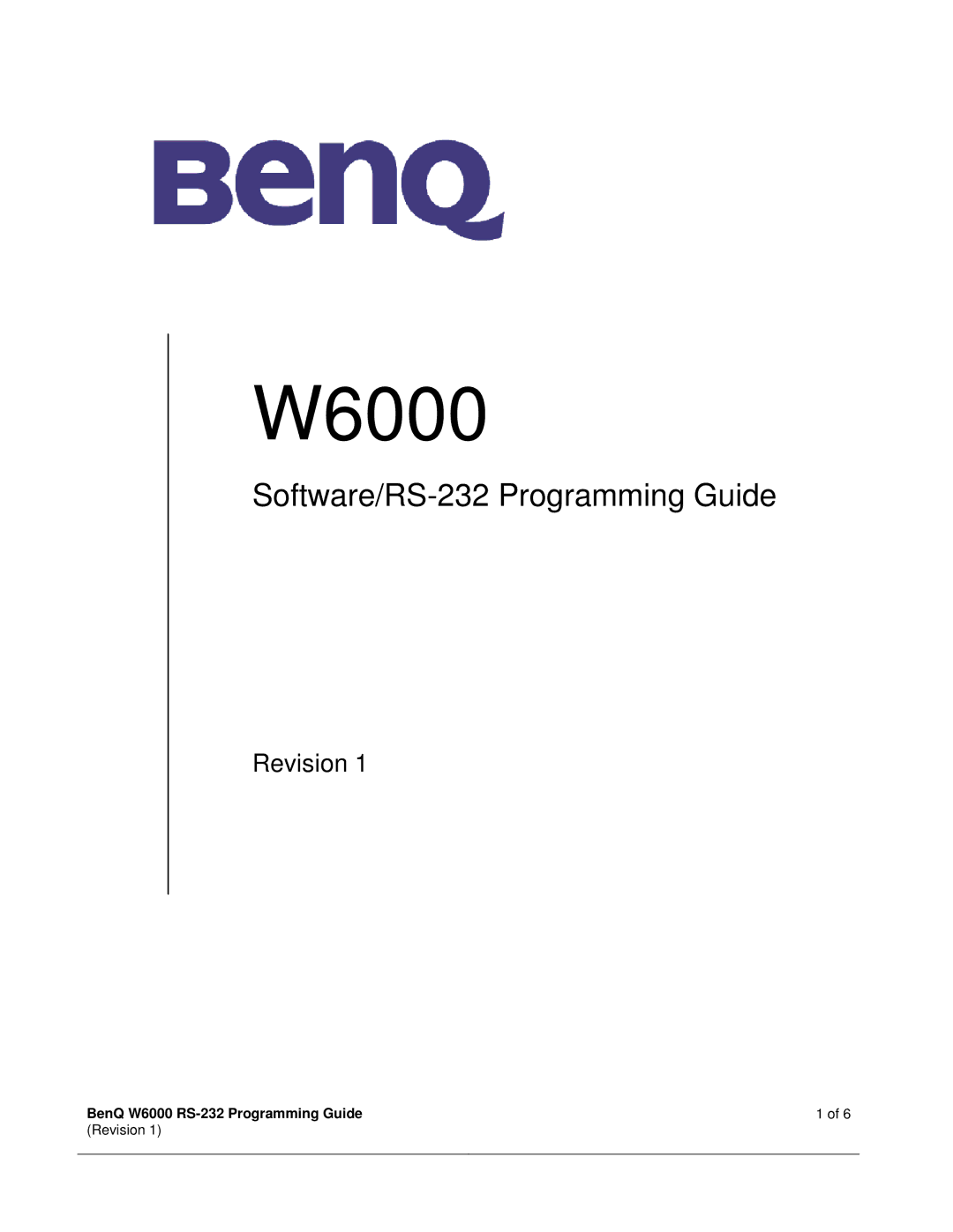 BenQ W6000 manual 