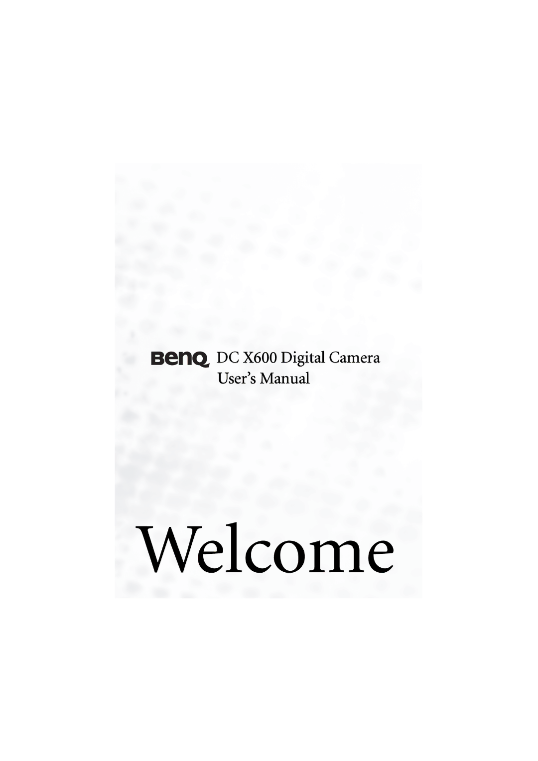 BenQ X600 user manual Welcome 