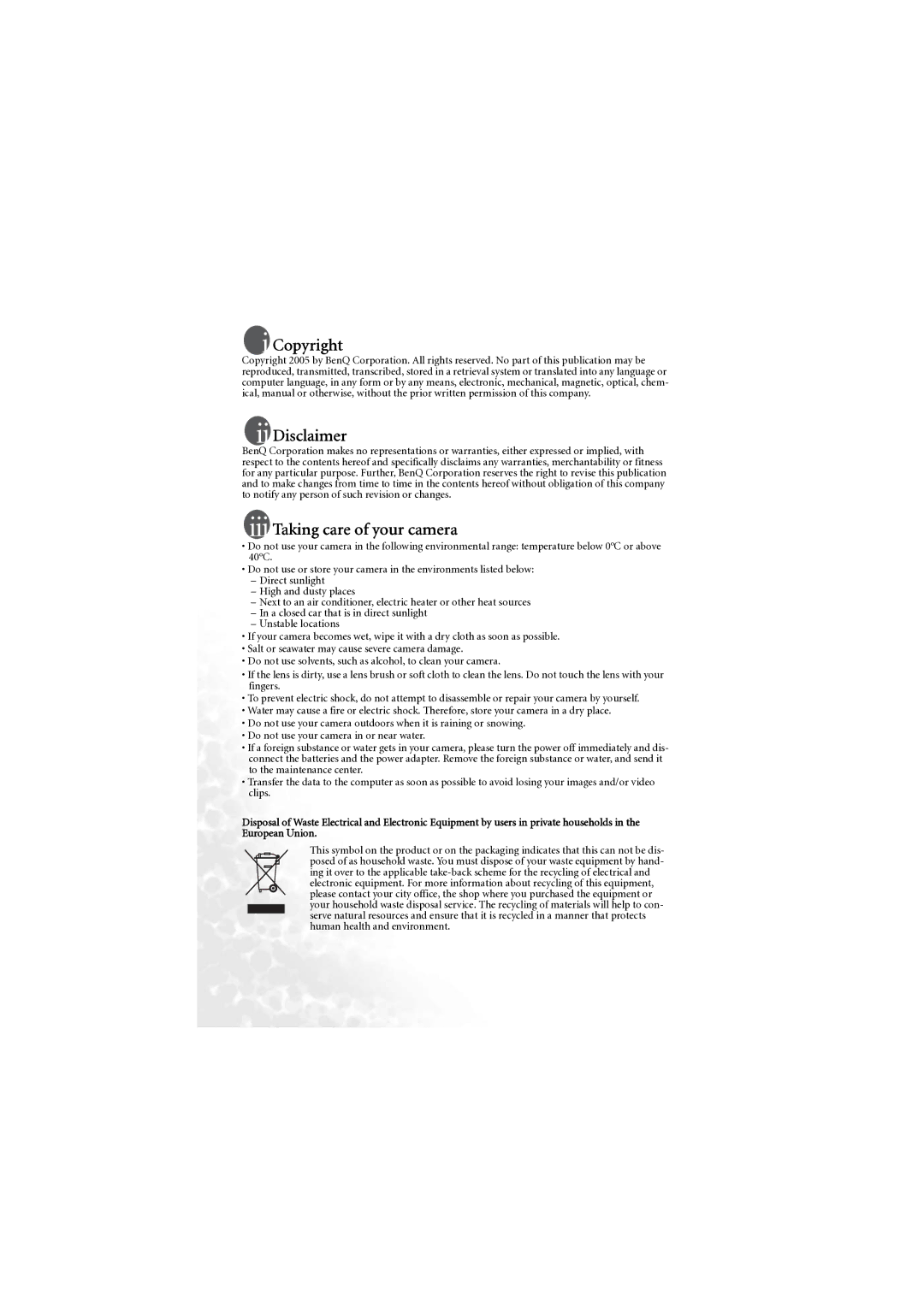 BenQ X600 user manual Copyright 