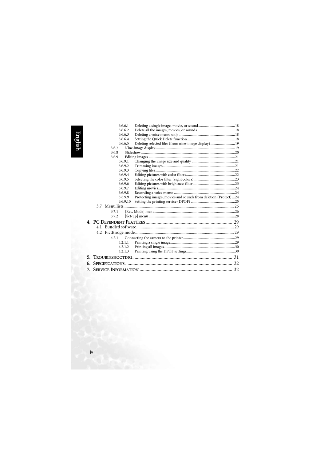 BenQ X600 user manual 6.1, 6.2, 6.3, 6.4, 6.5, 9.2, 9.3, 9.4, 9.5, 9.6, 9.7, 9.8, 9.10, 1.1, 1.2, 1.3 