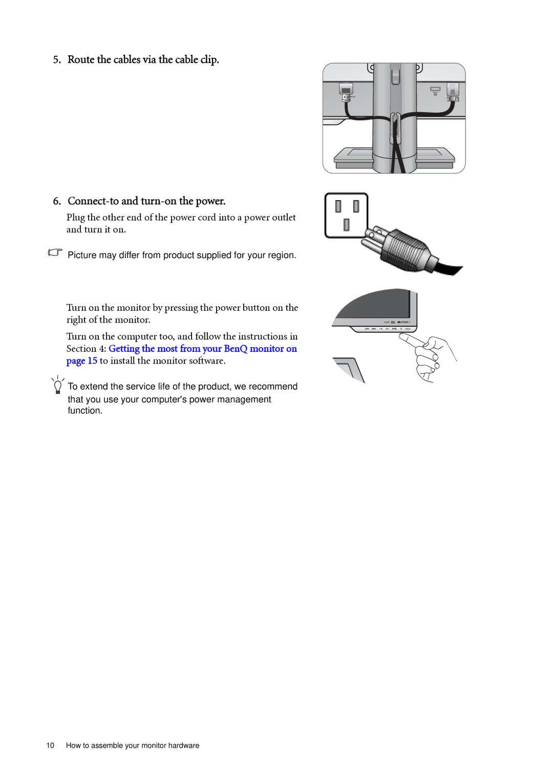 BenQ XL2410T user manual Picture may differ from product supplied for your region 